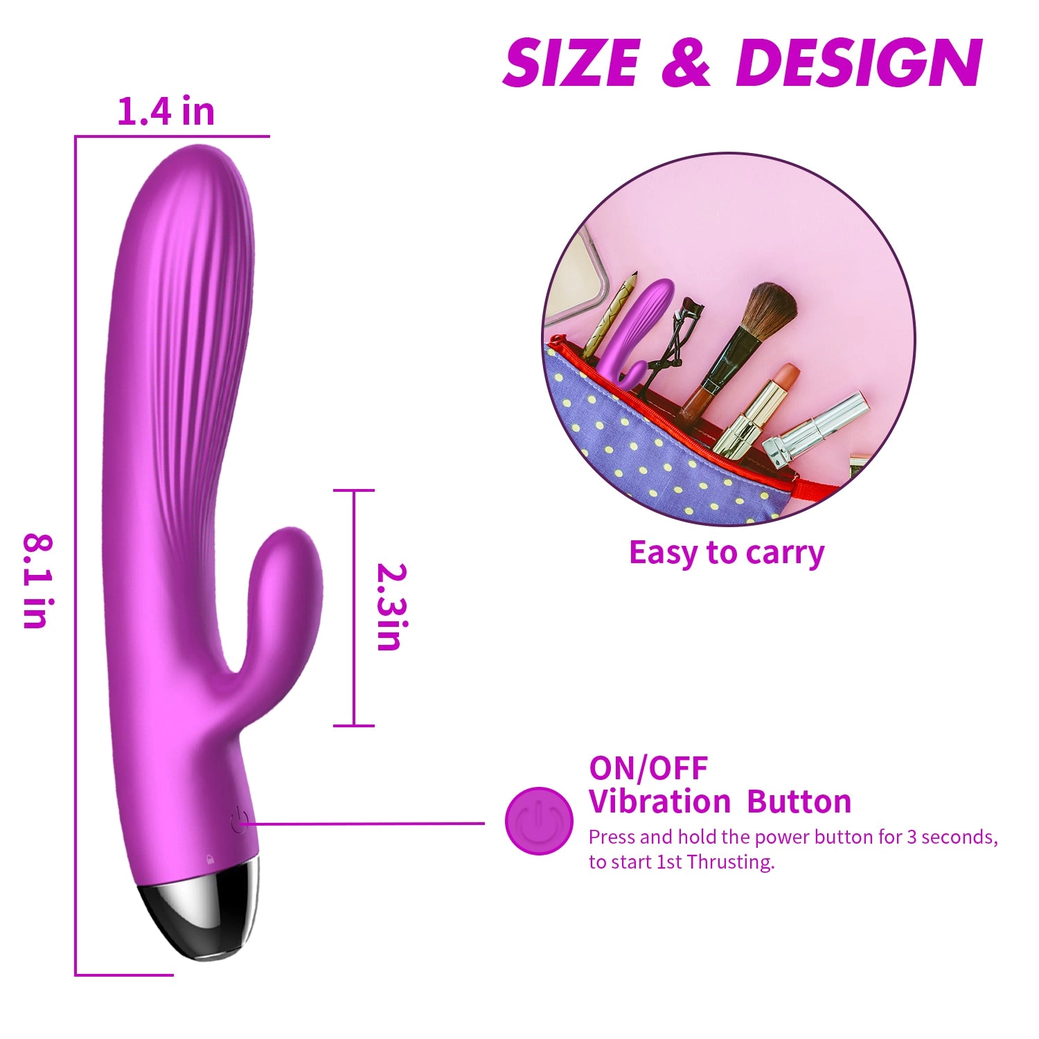 2 In 1 Dildos Vibrator