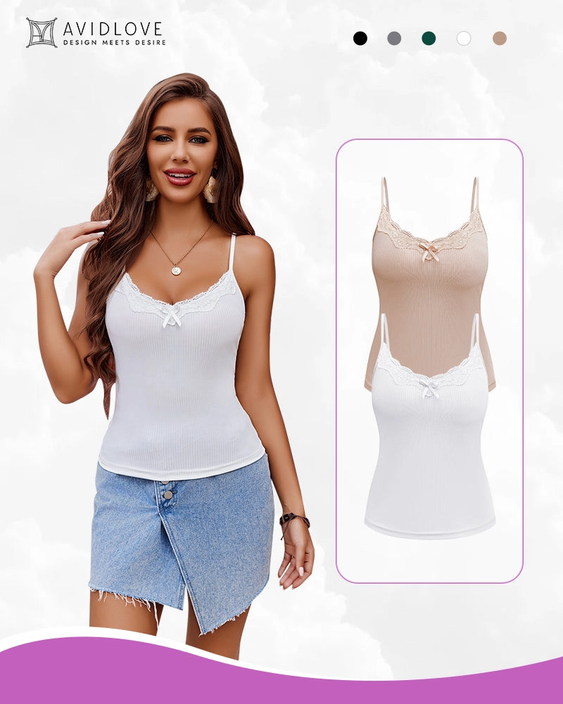2-Pack Tank Top Adjustable Strap Cami Tops