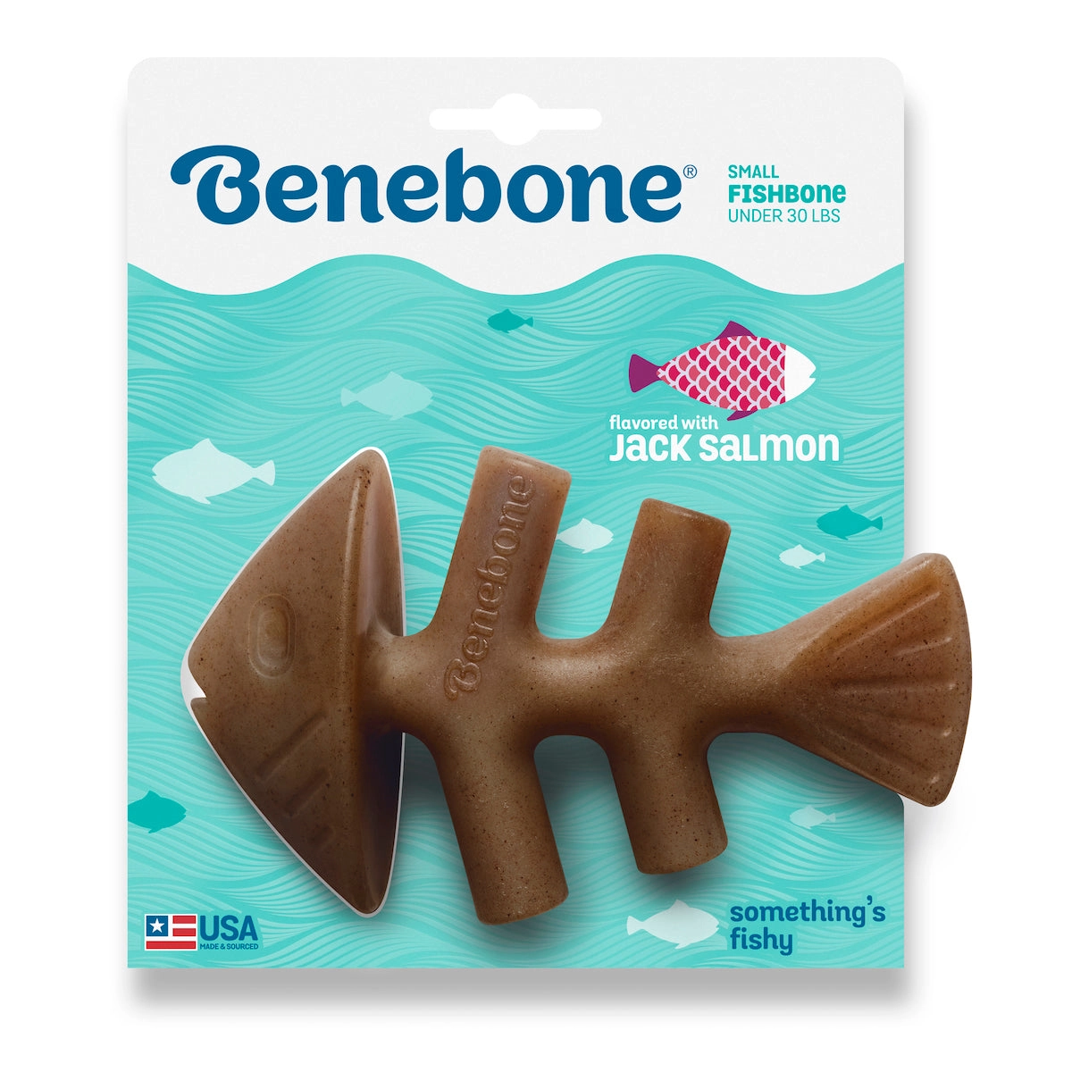 Benebone Fishbone Durable Dog Chew Toy, Real Fish