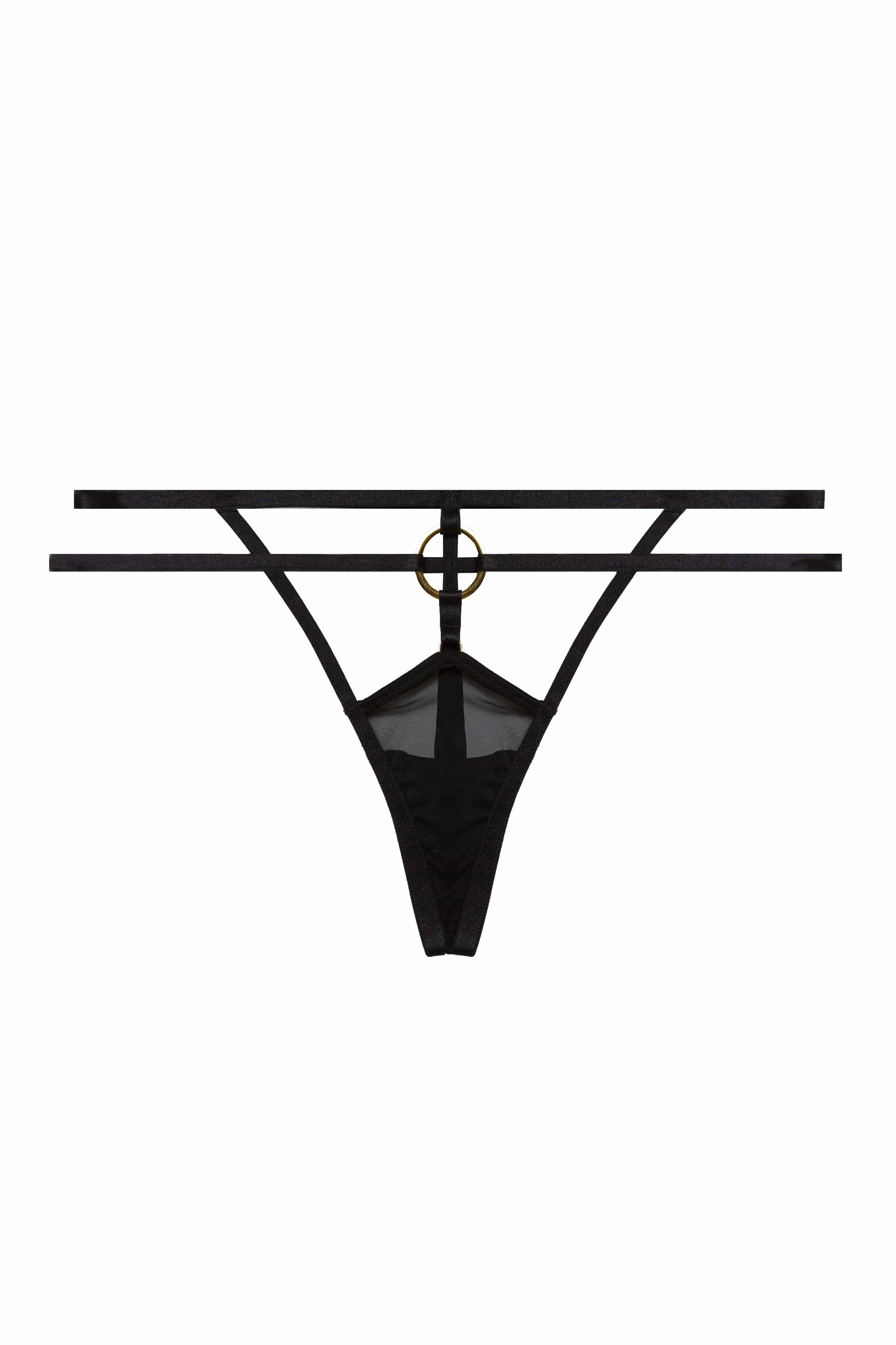 Black Sierra Gold Ring Thong