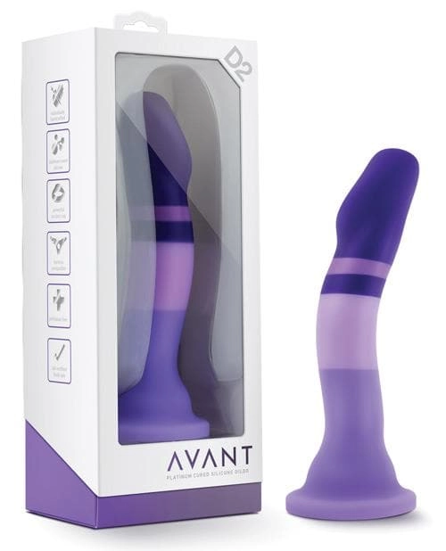 Blush Avant D2 Silicone Dildo Strap-On Compatible Purple Rain 7 Inch