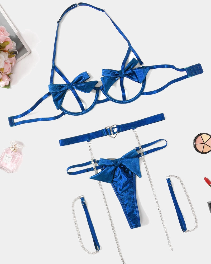 Bow Bra and Panty Sleepwear Sets