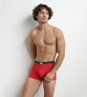 Boxer homme en coton modal côtelé Rouge Addict Dim Elegant