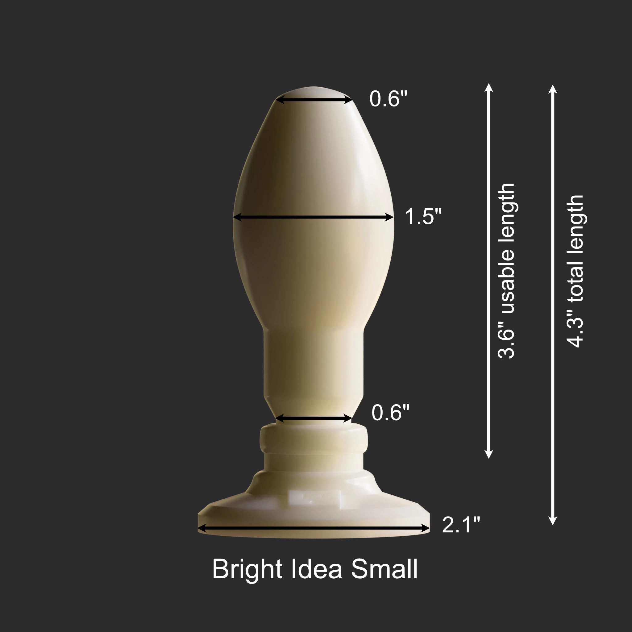 Bright Idea Small Plug - Glow In the Dark Blue - Soft - Ready to Ship