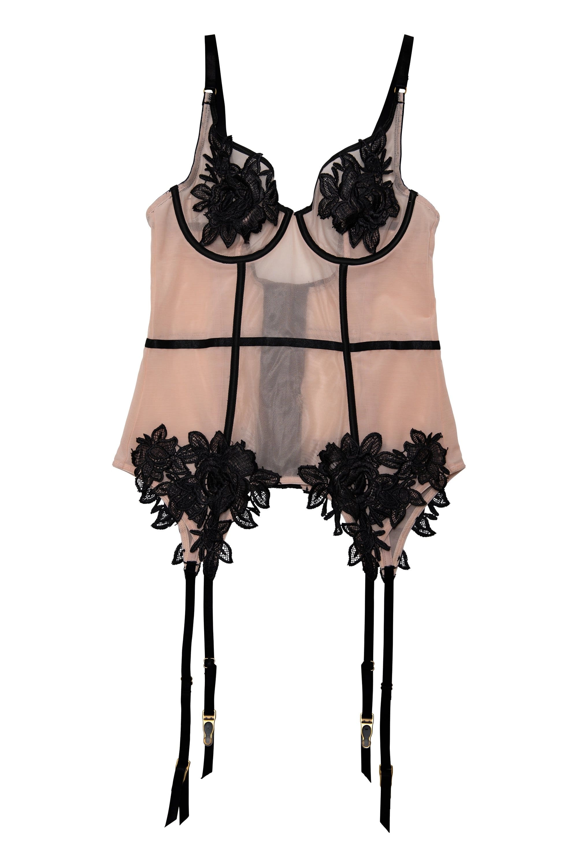 Brooke Black Applique Basque