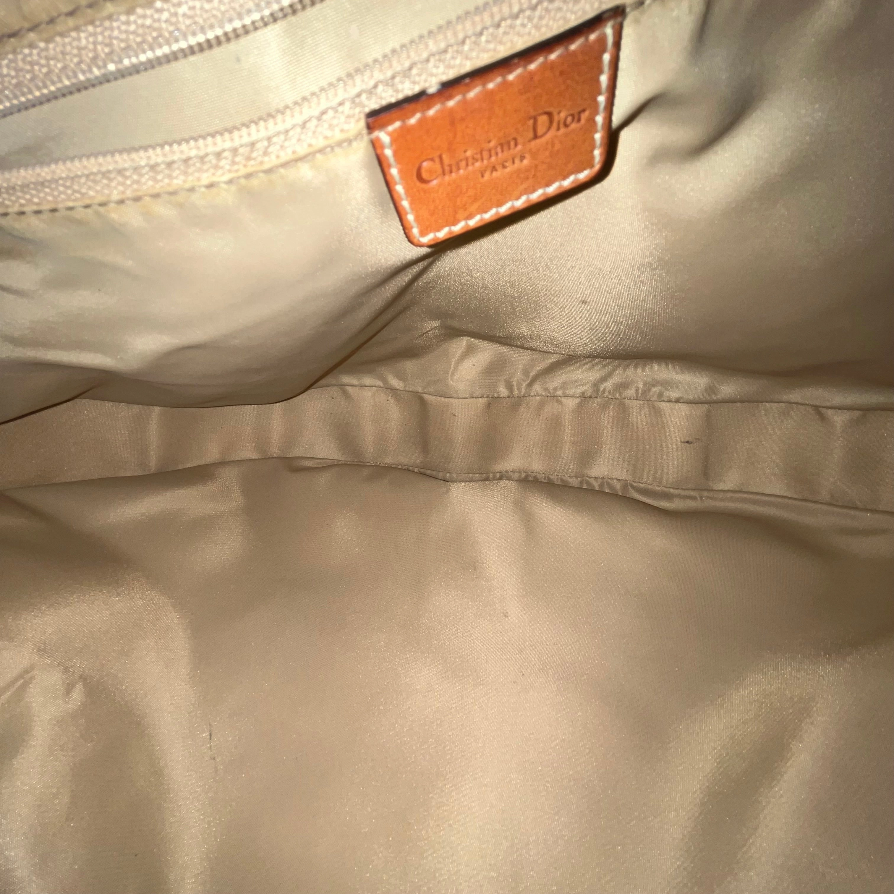 CHRISTIAN DIOR Diorissimo Half Moon Brown Canvas Hobo