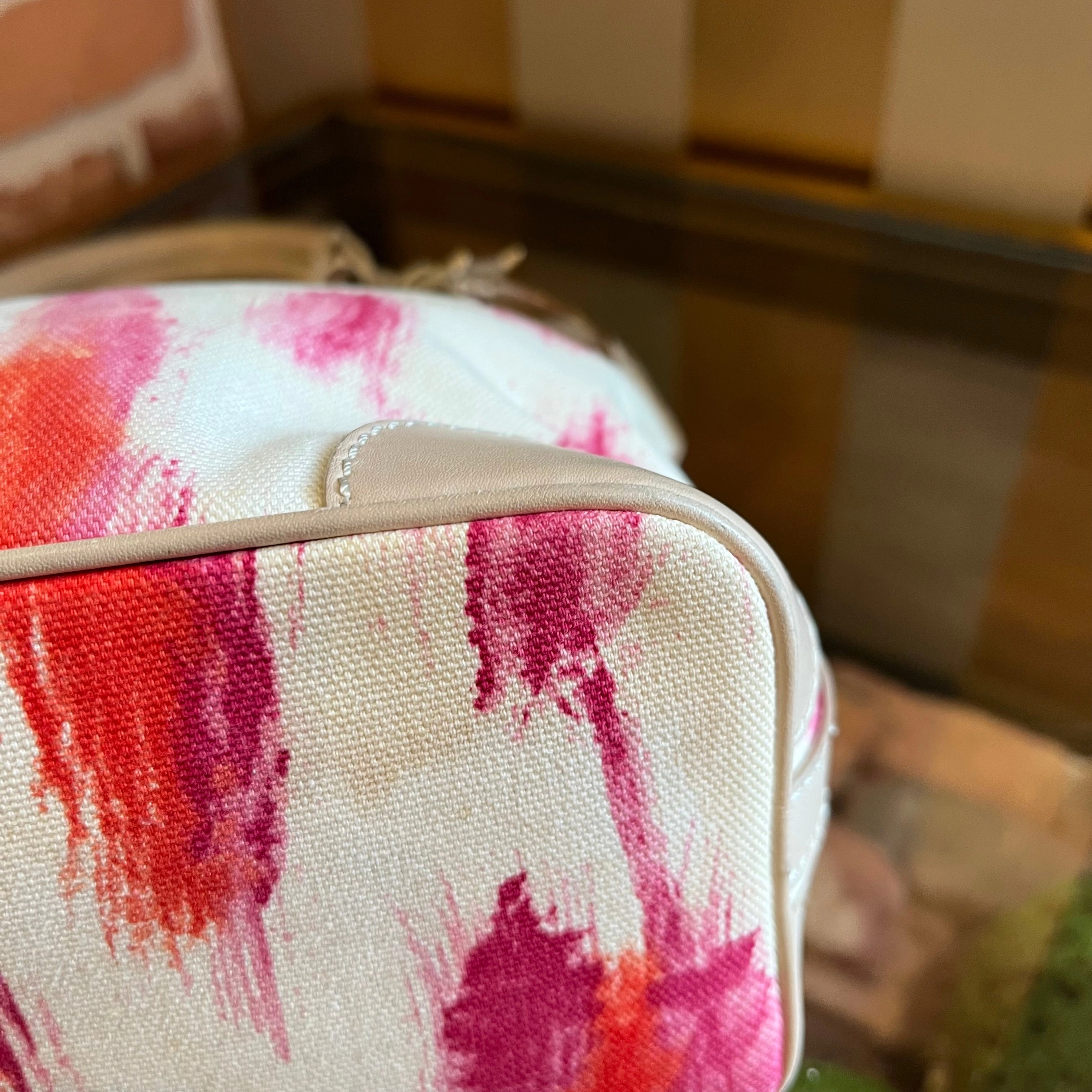 CHRISTIAN DIOR St. Tropez Pink Canvas Tote TS3983