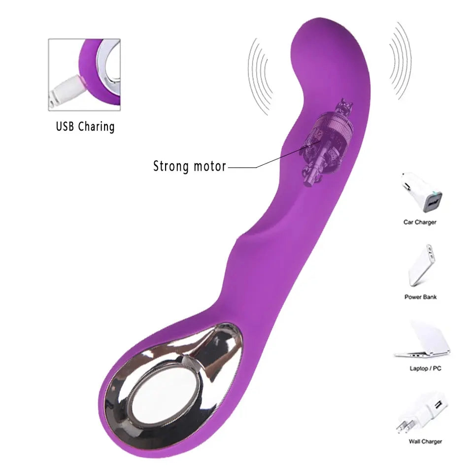 Curved Vibrating G-Spot Massager Dildo