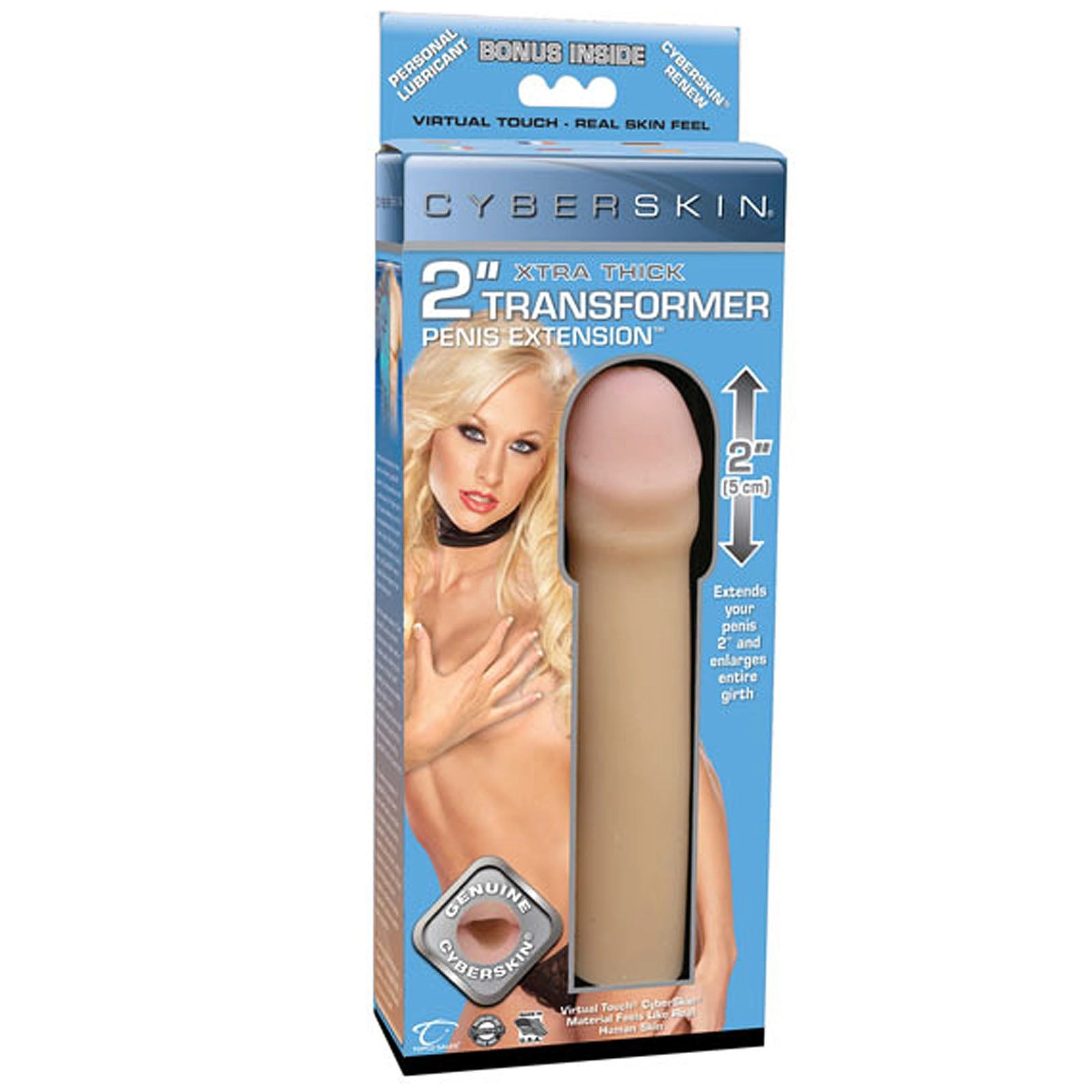 CyberSkin 2 inch Xtra Thick Transformer Penis Extension Light