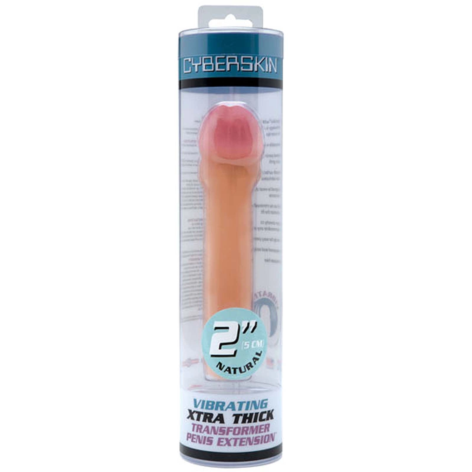 CyberSkin 2 Xtra Thick Vibrating Transformer Penis Extension Light