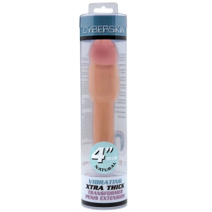 CyberSkin 4 inch Xtra Thick Vibrating Transformer Penis Extension-Light
