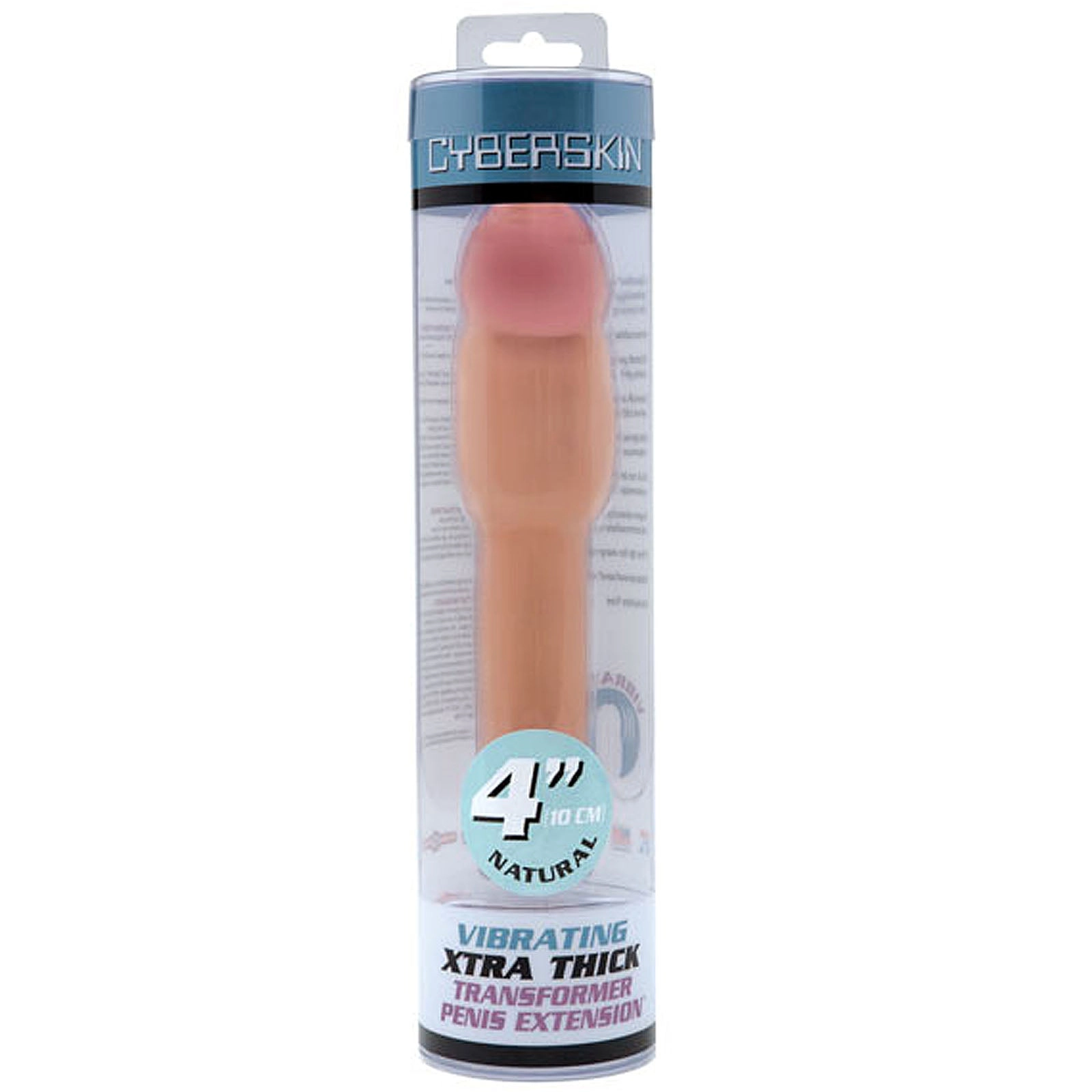 CyberSkin 4 inch Xtra Thick Vibrating Transformer Penis Extension-Light