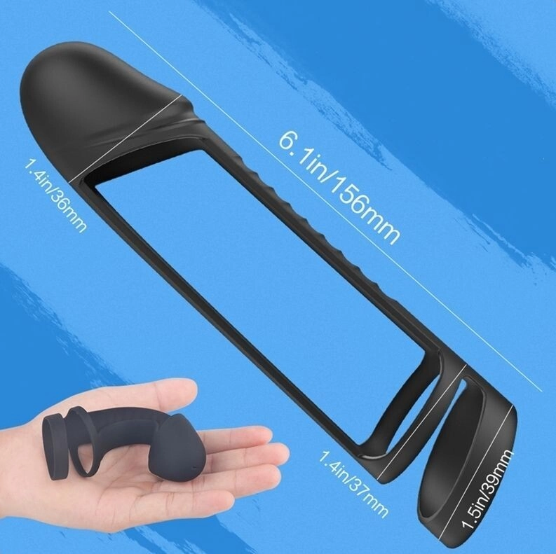 Delay Sleeve & Cock Ring Silicone Penis Extension