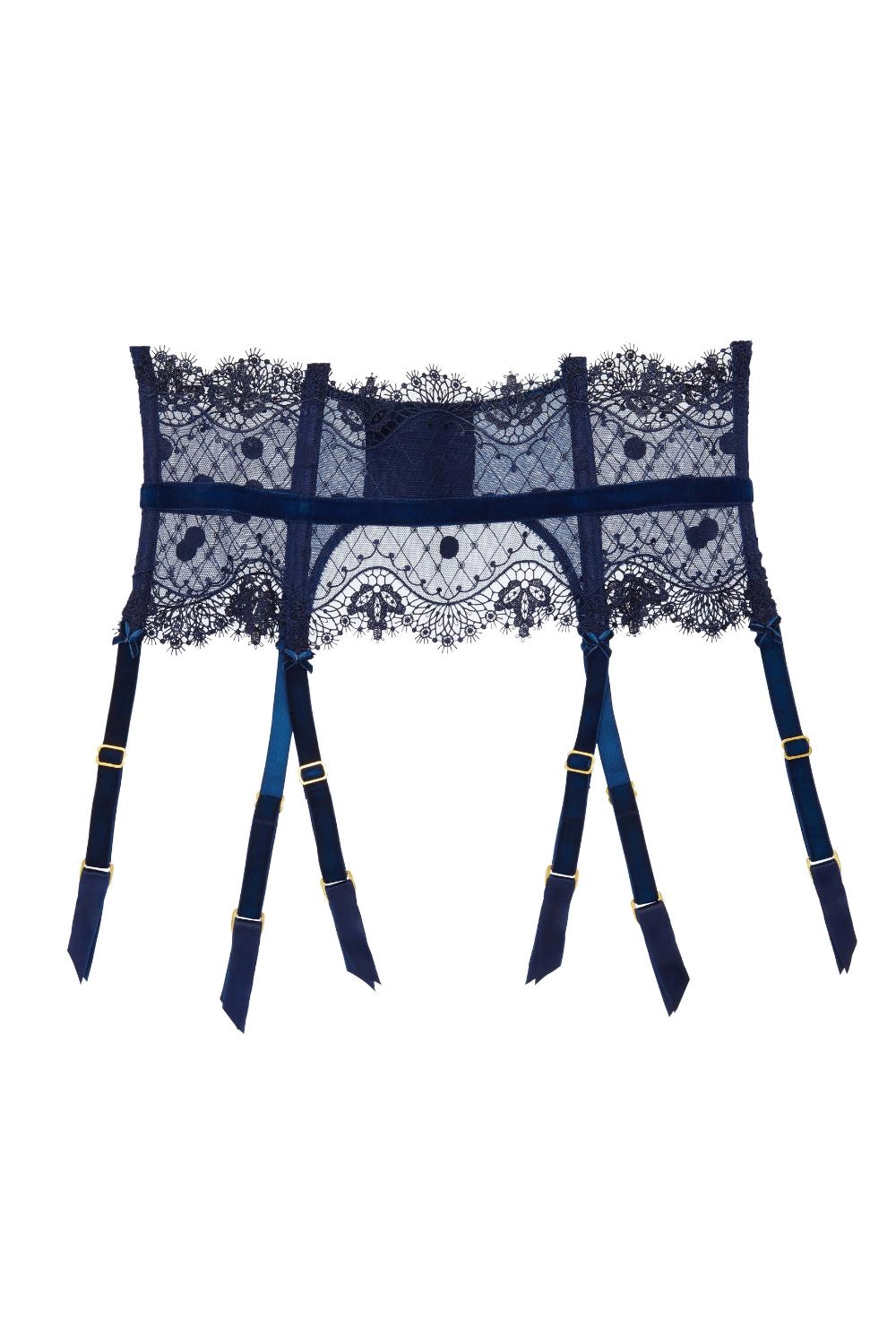Dita Von Teese Vedette High Waisted Suspender Belt Navy