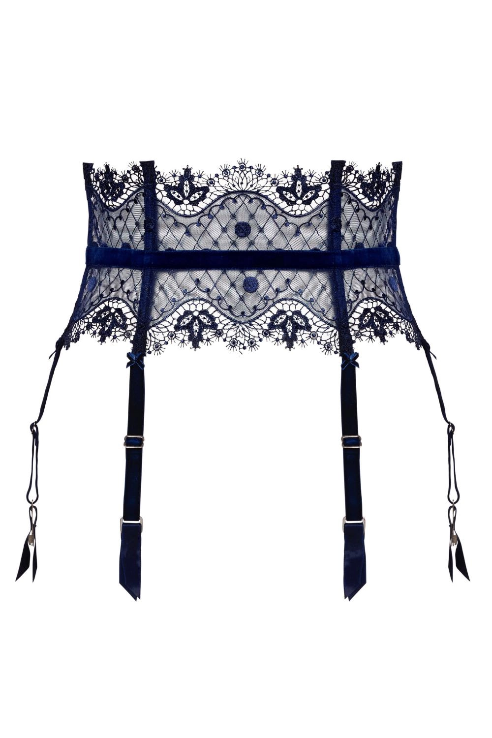 Dita Von Teese Vedette High Waisted Suspender Belt Navy