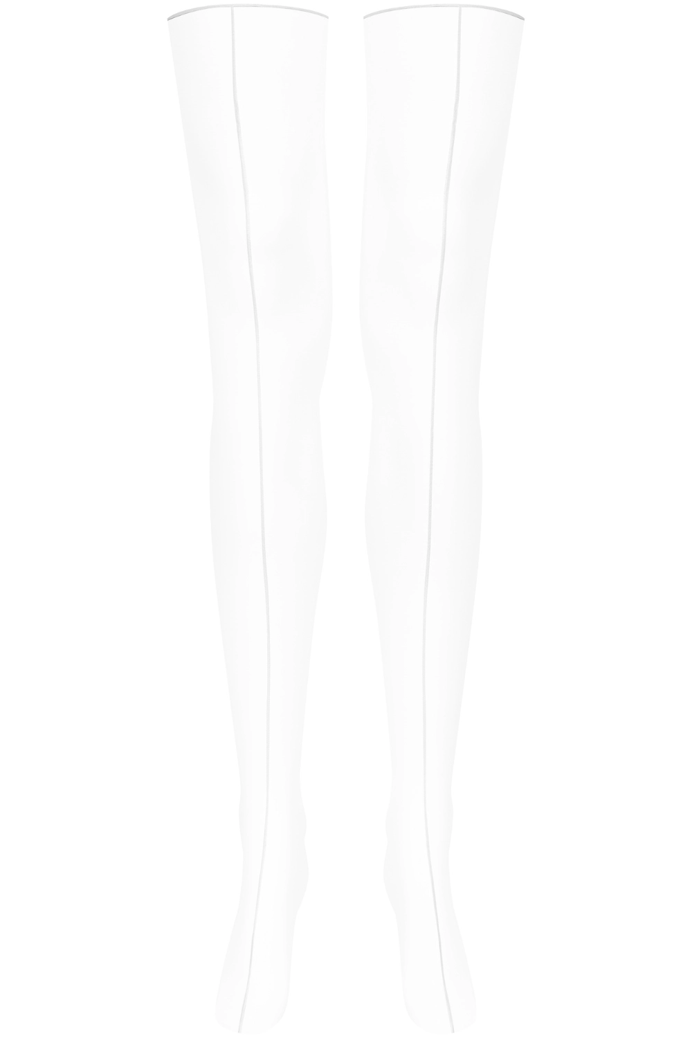 Double Seam Cut & Curled Stockings White
