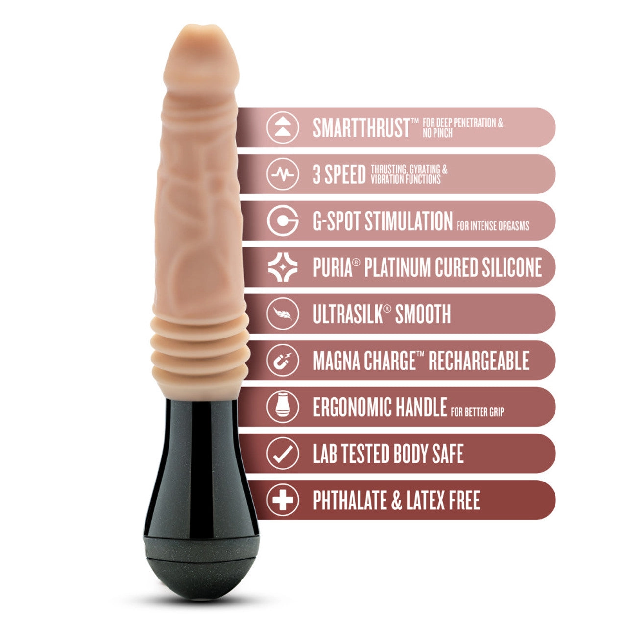 Dr. Skin Silicone - Dr. Knight - Thrusting Gyrating Vibrating Dildo