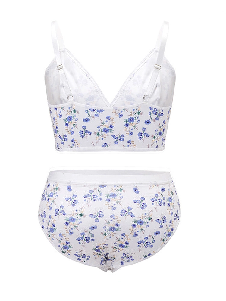 Elegant Floral Lace Wireless Lingerie Set