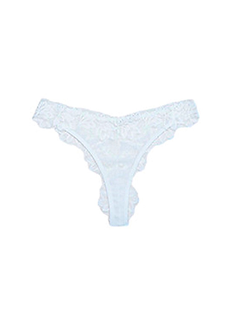Elegant Sexy Low-Rise Lace Trim Thong