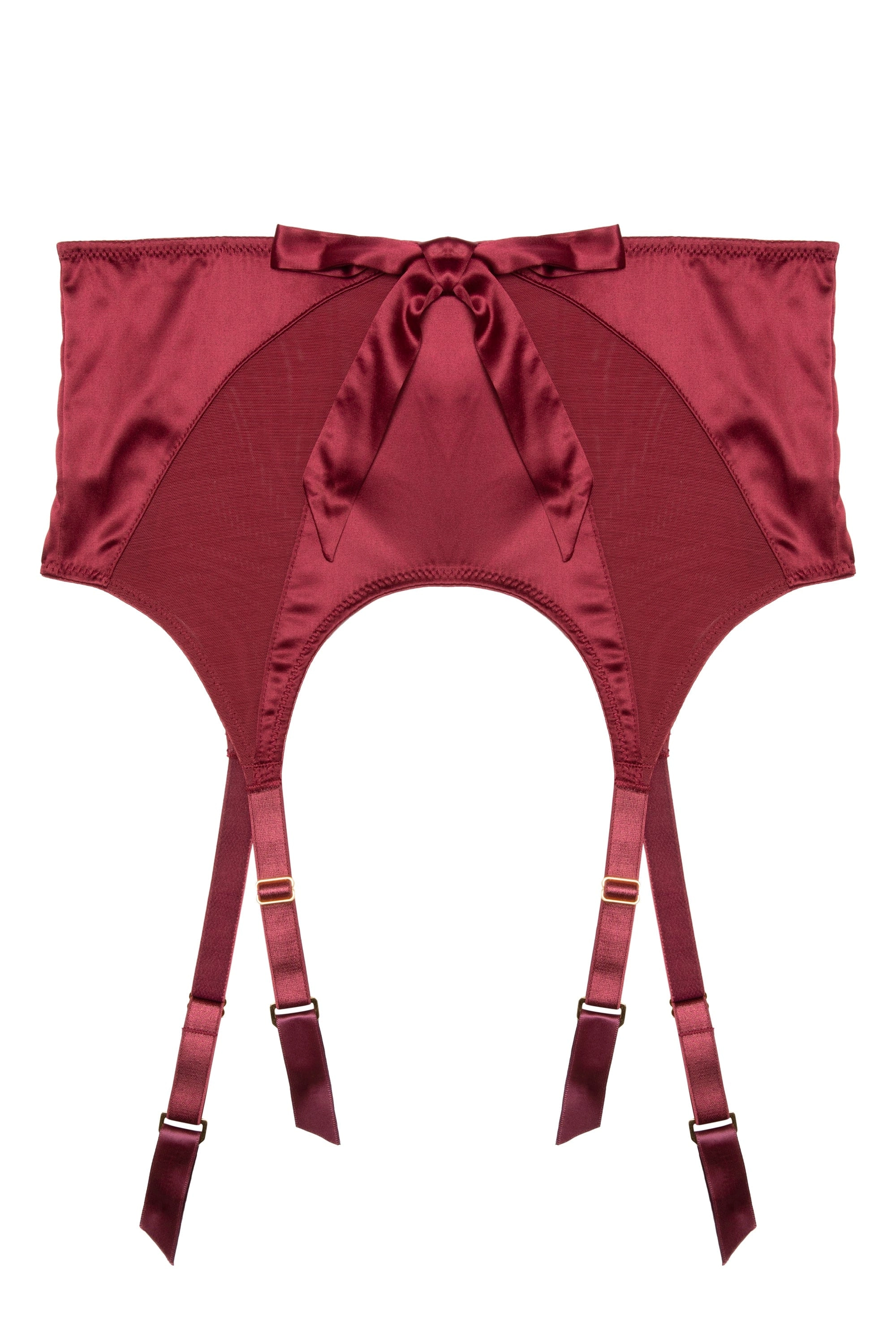 Etta Red Mesh And Satin  Suspender Belt