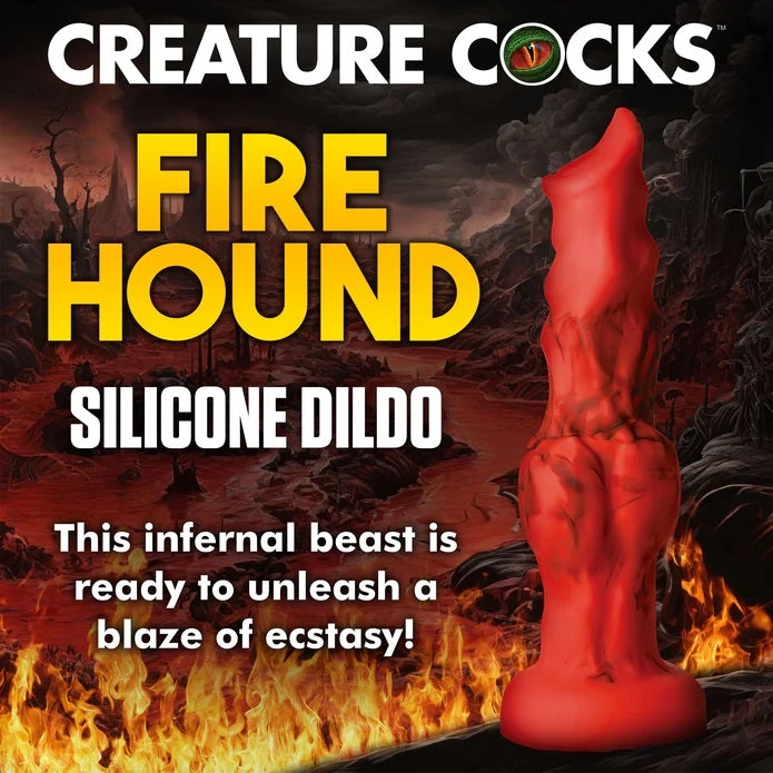 FIRE HOUND RED SILICONE DILDO SMALL