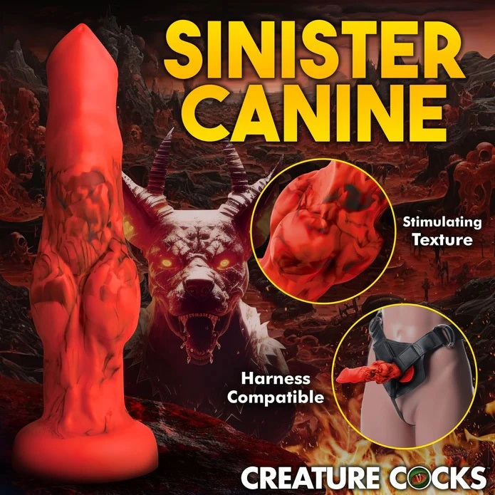 FIRE HOUND RED SILICONE DILDO SMALL