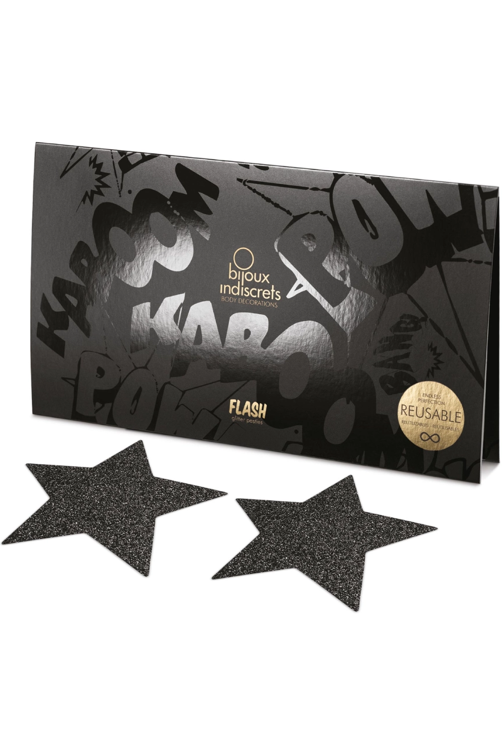 Flash Glitter Star Pasties Black