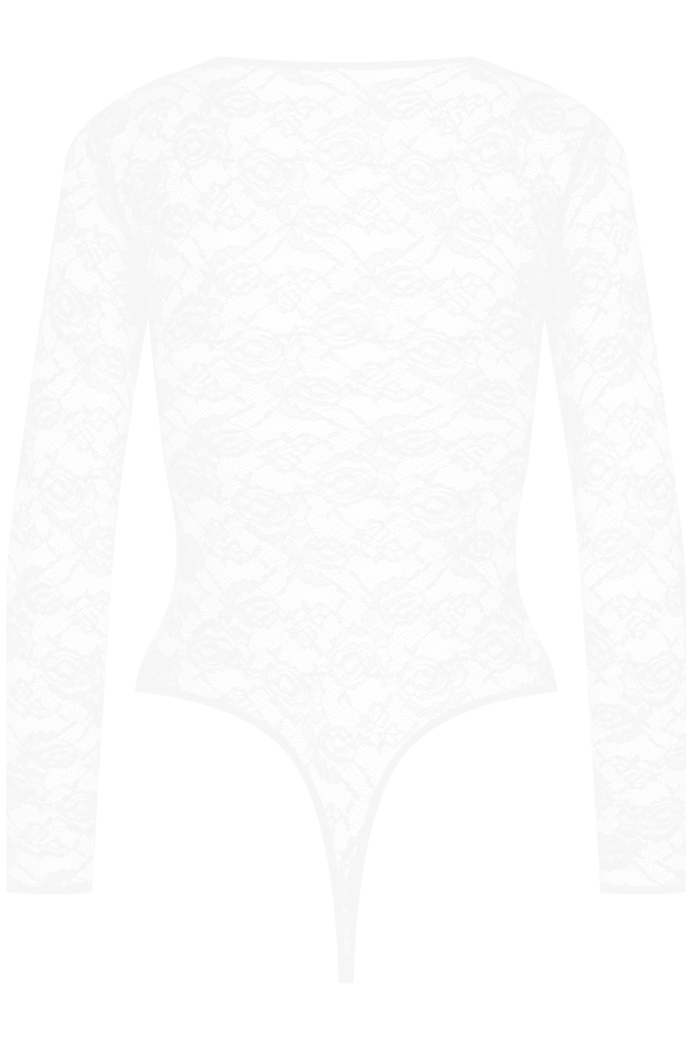 Flashback Lace Long Sleeve Thong Body White