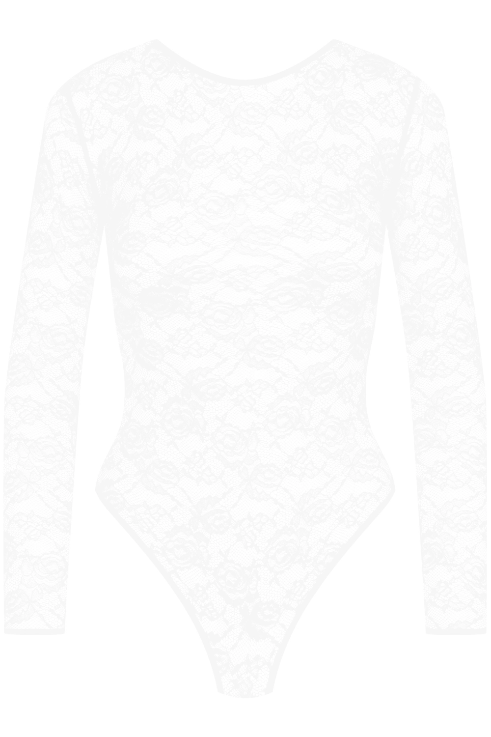 Flashback Lace Long Sleeve Thong Body White