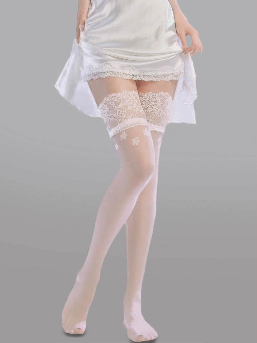 Flower Lace High Stockings