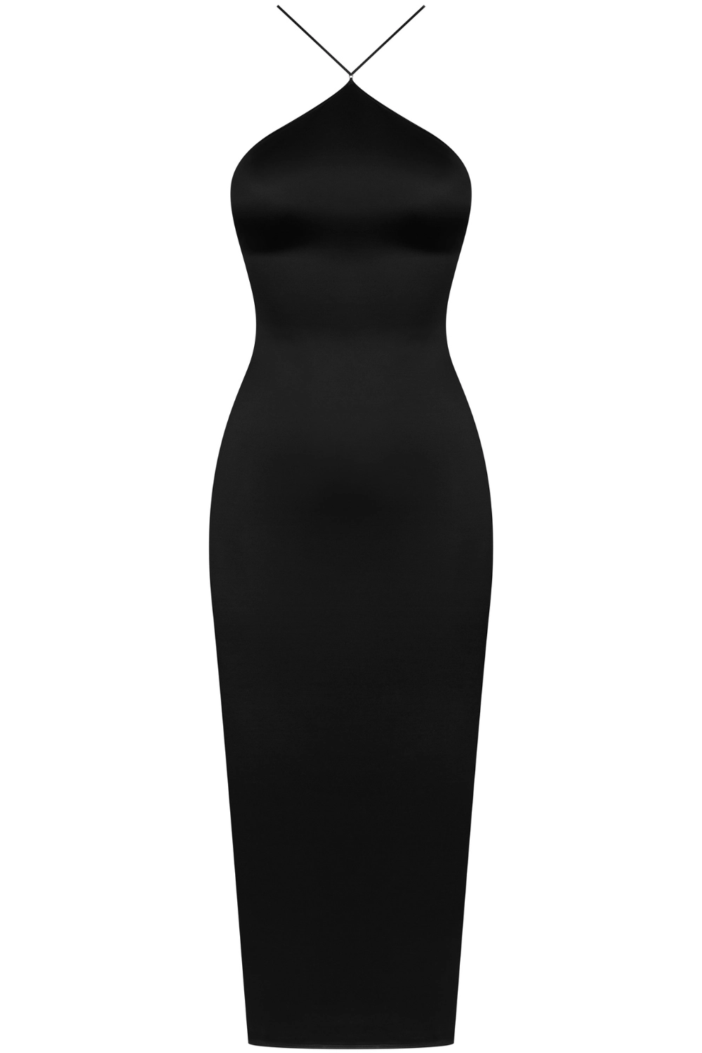 French Kiss Open Back Midi Dress Black