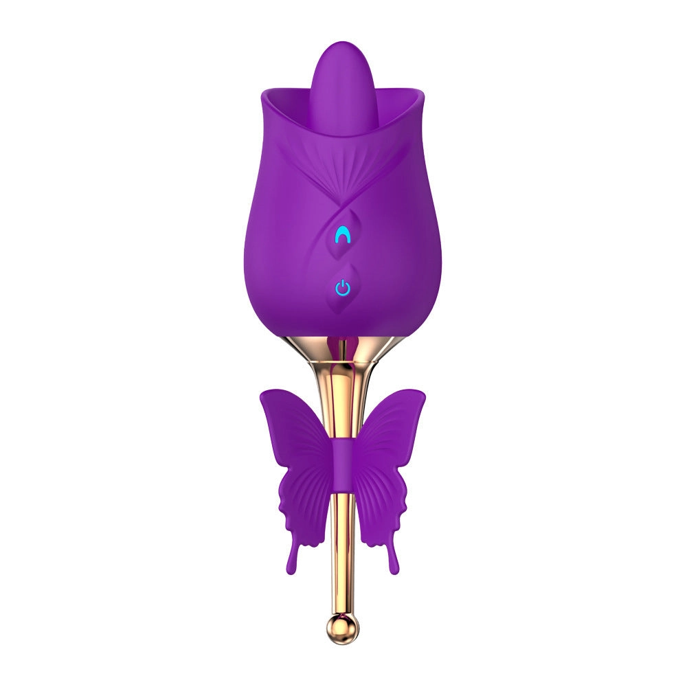 G-Spot Rose Massager with Tongue Licking