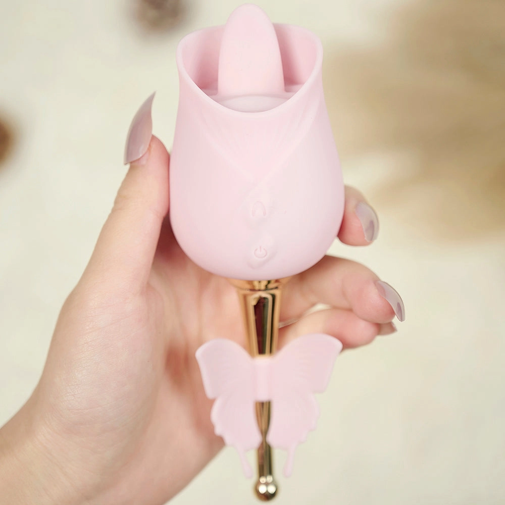 G-Spot Rose Massager with Tongue Licking