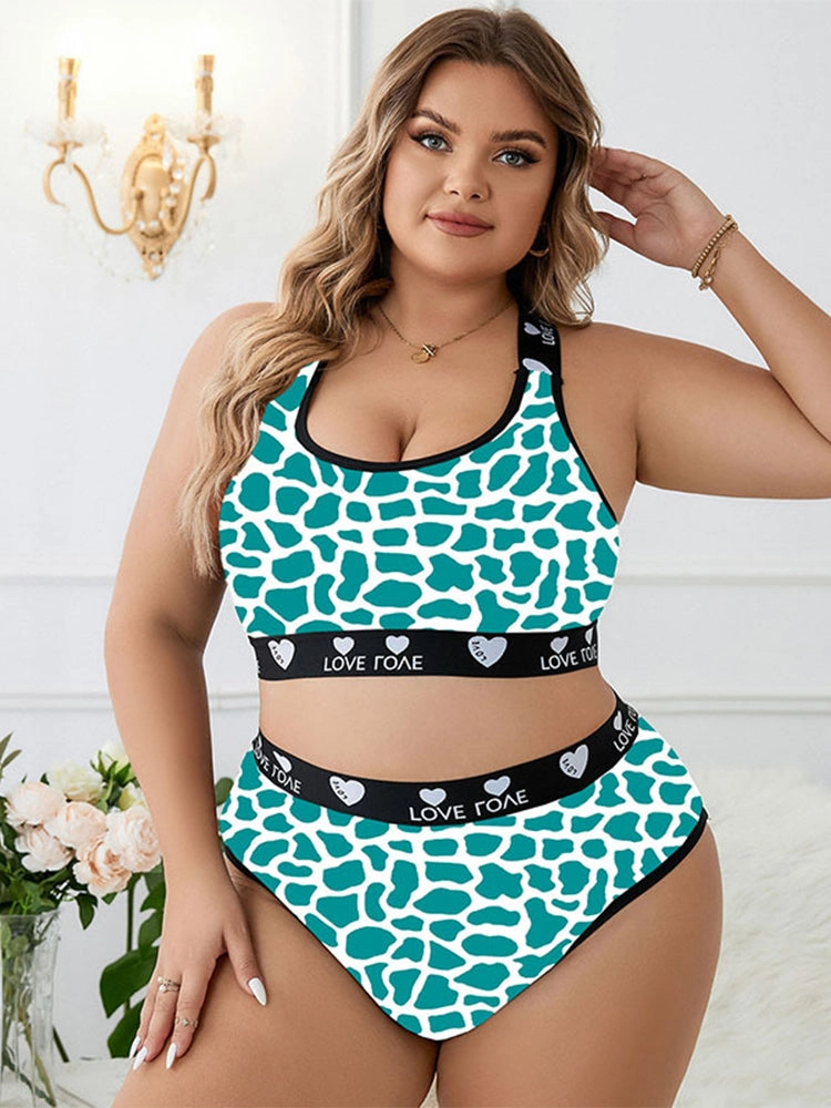 Giraffe Print Sports Wireless Lingerie Set