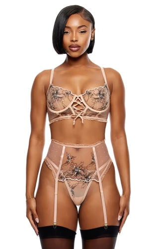 Hannah Peach Lingerie Set