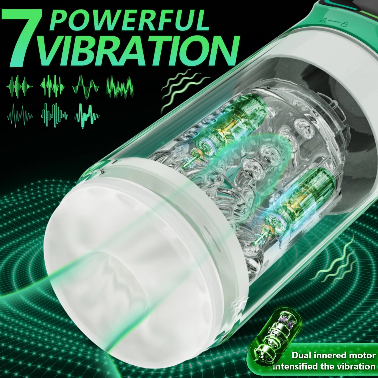 Heavenly Eye 5 in 1  Masturbator ( Rotating Thrusting Vibrator Suction Licking)