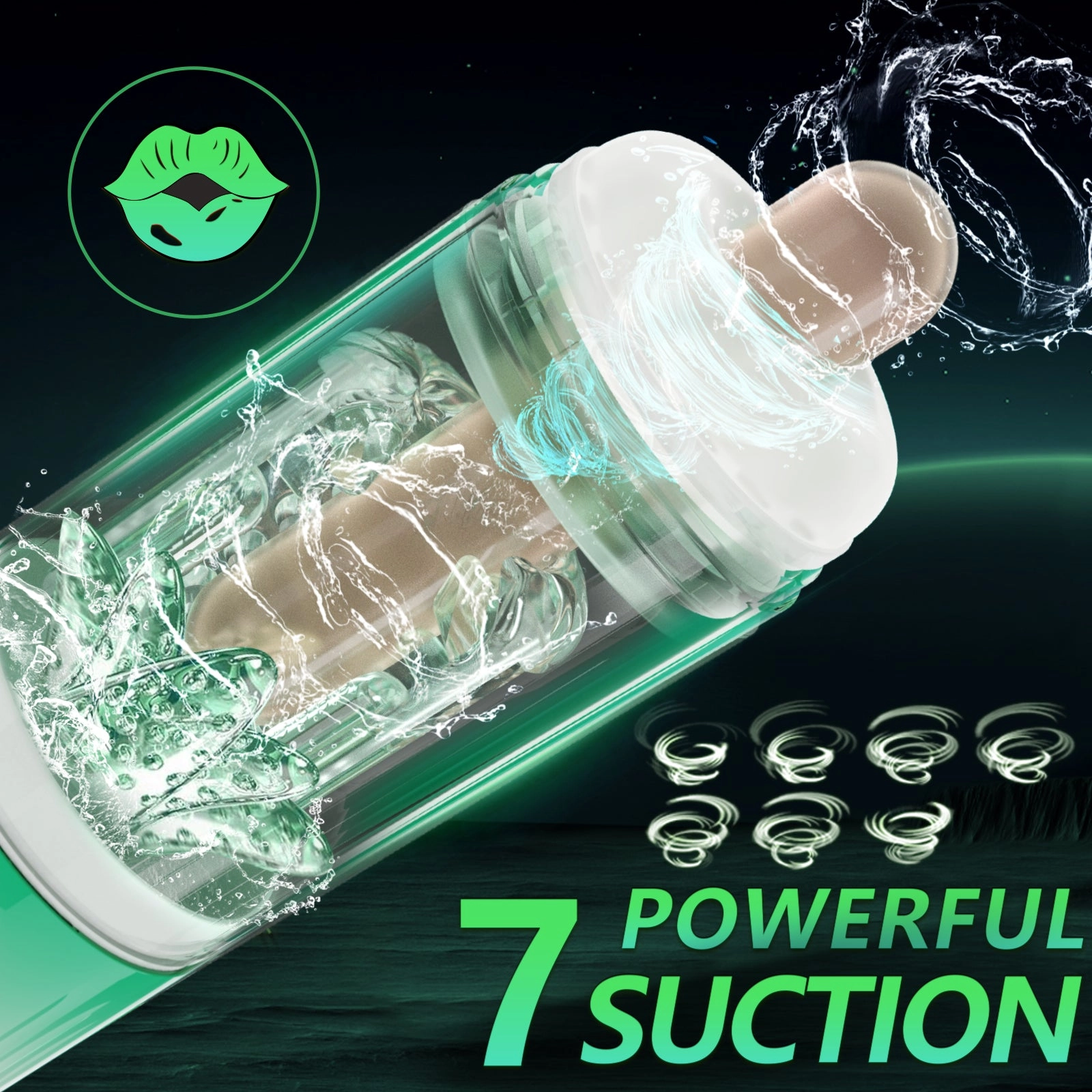 Heavenly Eye 5 in 1  Masturbator ( Rotating Thrusting Vibrator Suction Licking)