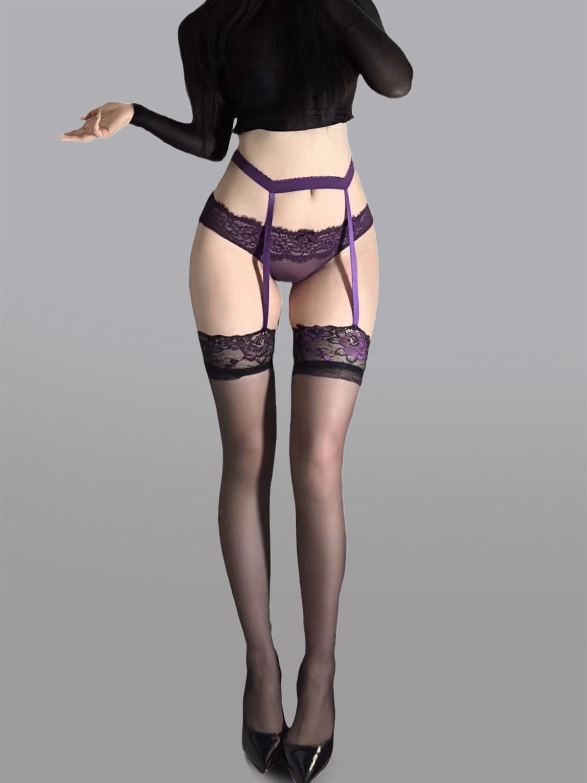 High-Waist Garter Stockings
