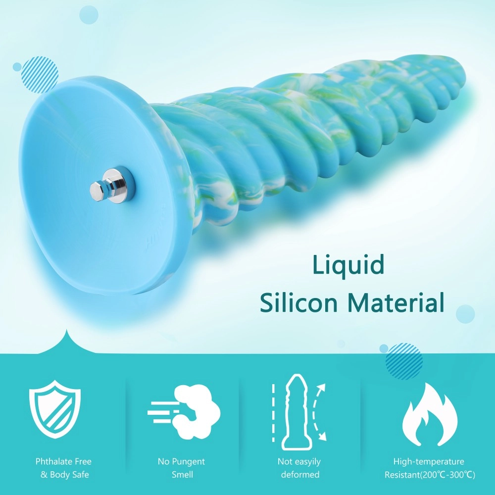 HiSmith Awl Silicone Dildo Kliclok 10.1 Inch - Blue