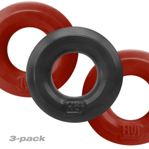HunkyJunk HUJ Cock Ring 3 Pack - Cherry