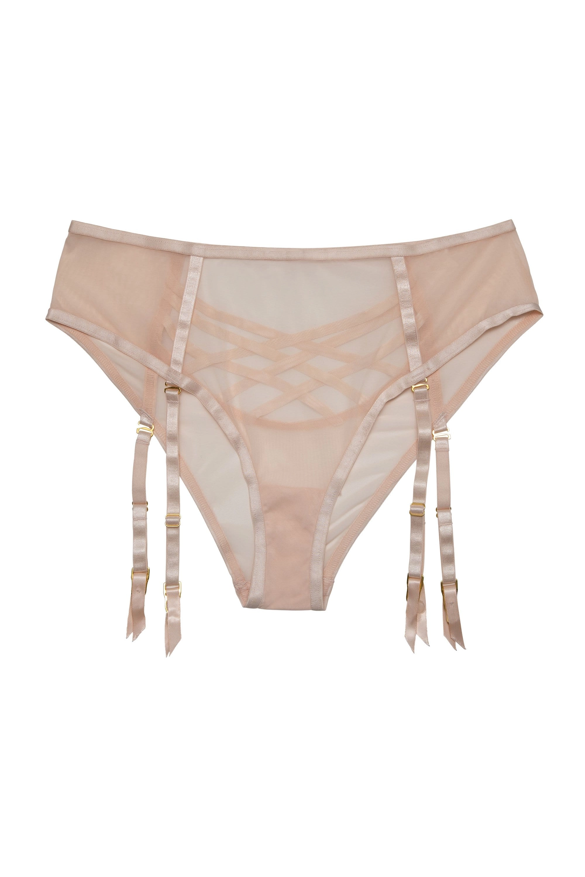 Hustler Arielle Mesh High Waist Peach Brief
