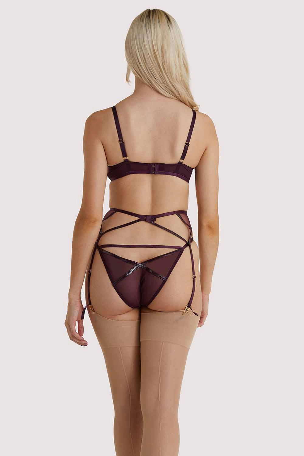 Kelly Wine PVC Cut Out Suspender