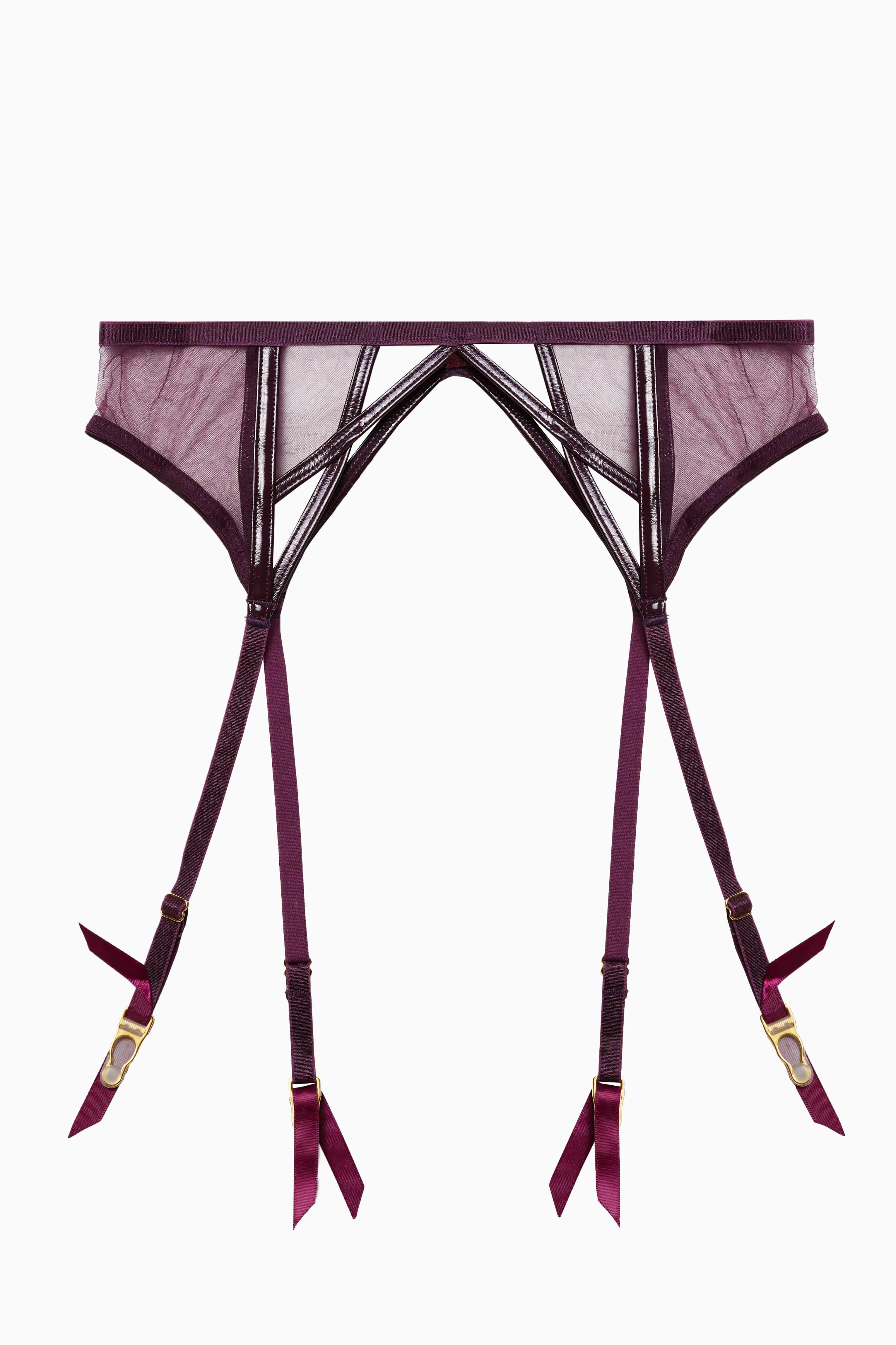 Kelly Wine PVC Cut Out Suspender