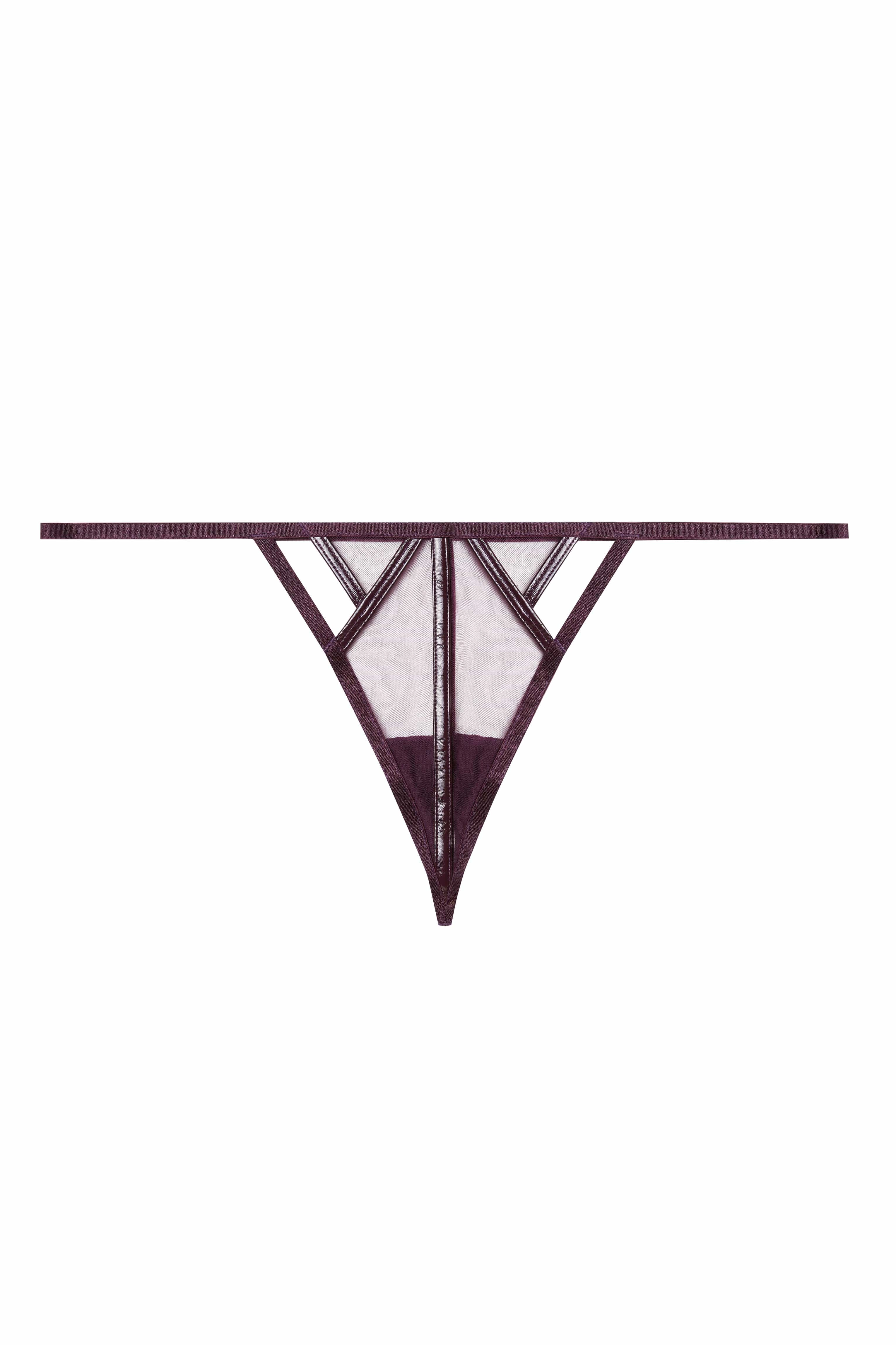 Kelly Wine PVC Cut Out Thong