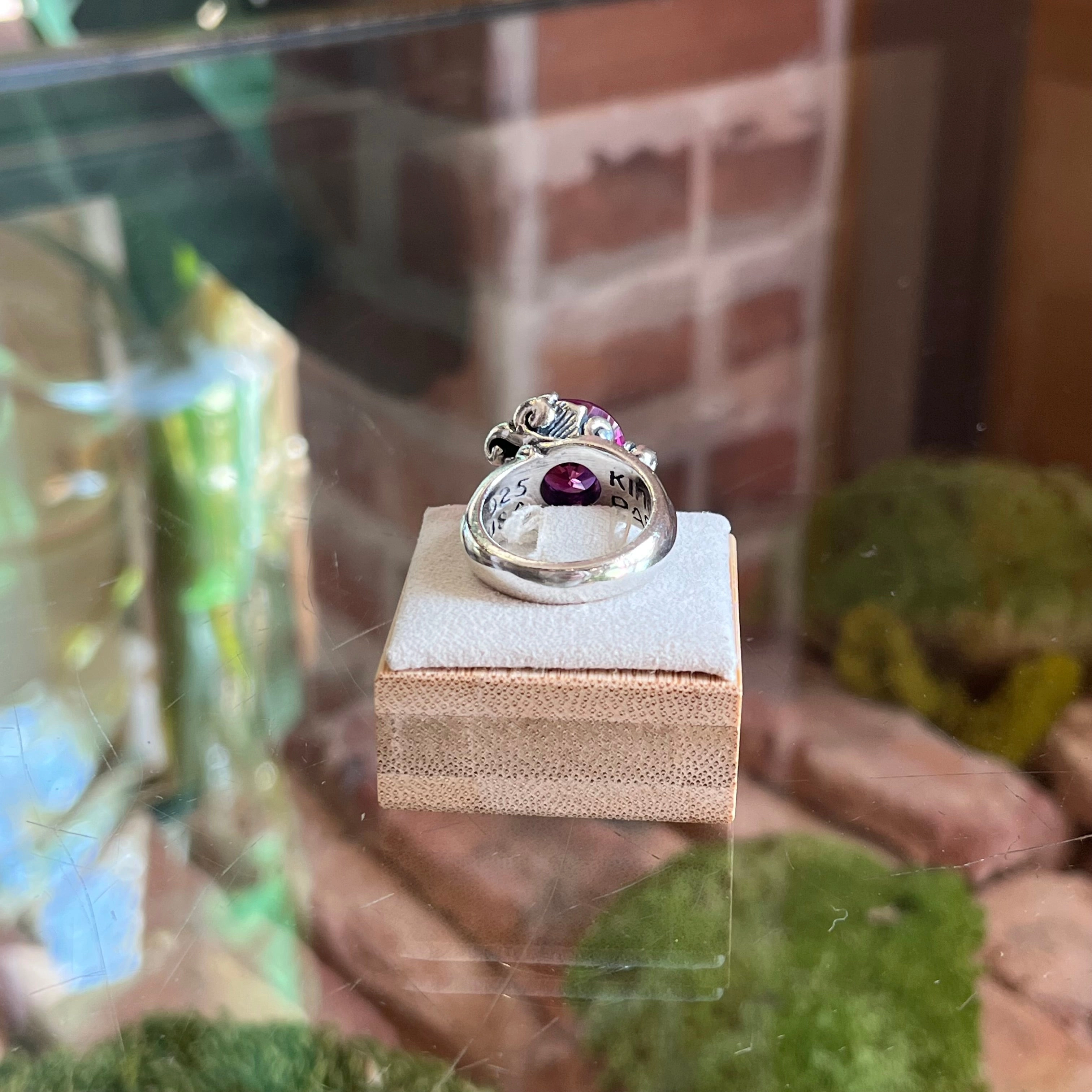 KING BABY Pink Gemstone Ring Sz 8 TS3971