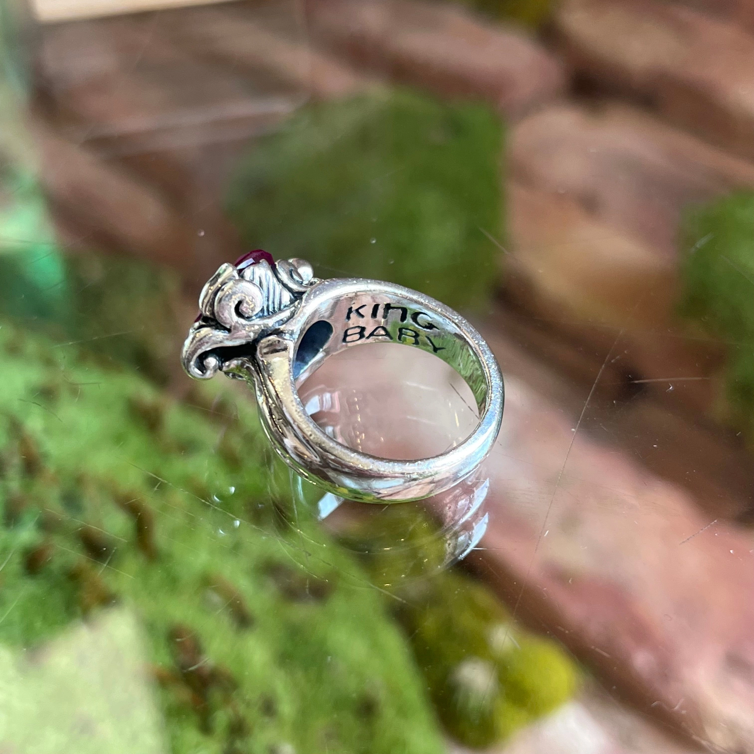 KING BABY Pink Gemstone Ring Sz 8 TS3971