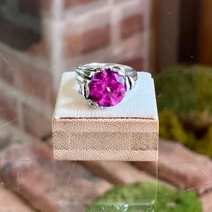 KING BABY Pink Gemstone Ring Sz 8 TS3971