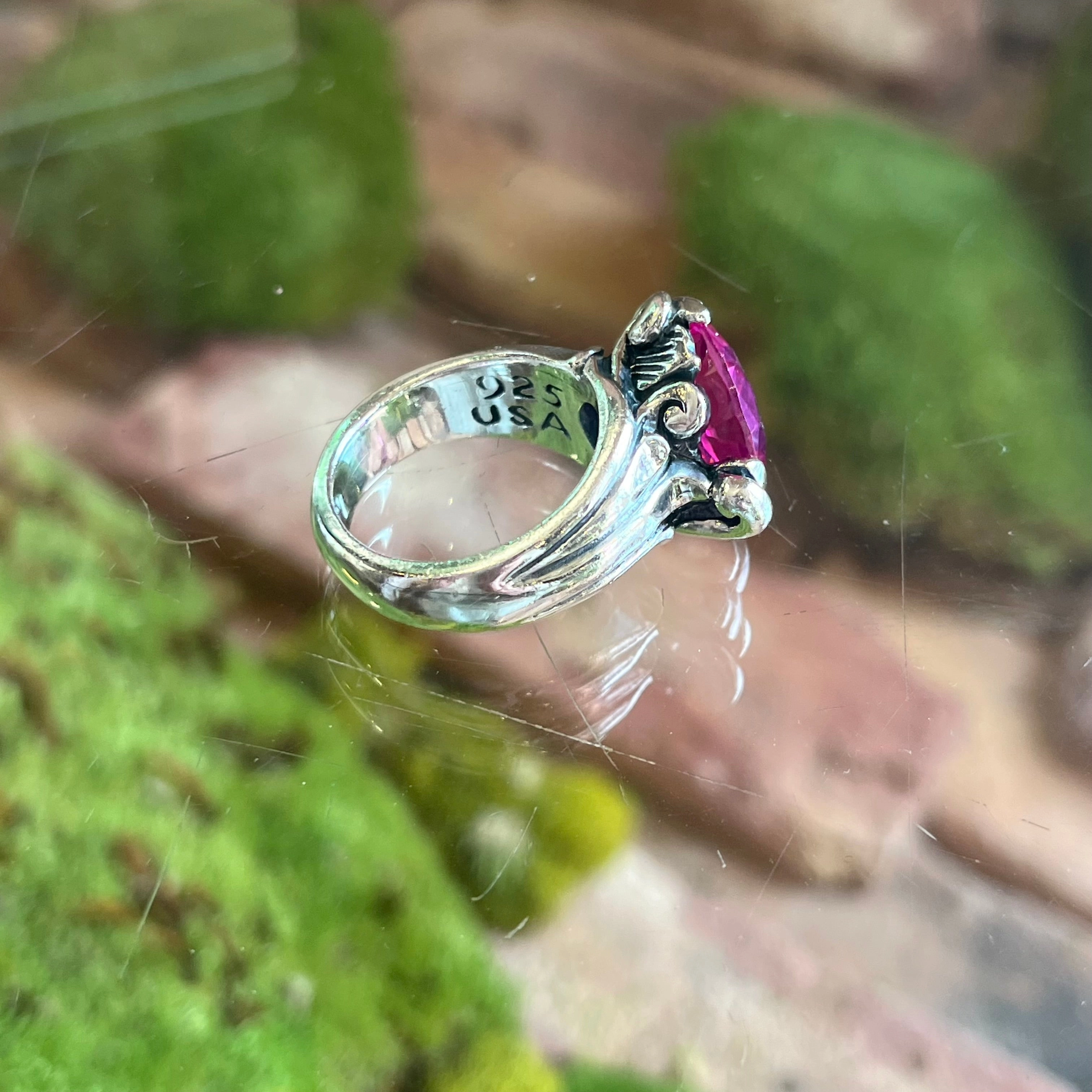 KING BABY Pink Gemstone Ring Sz 8 TS3971