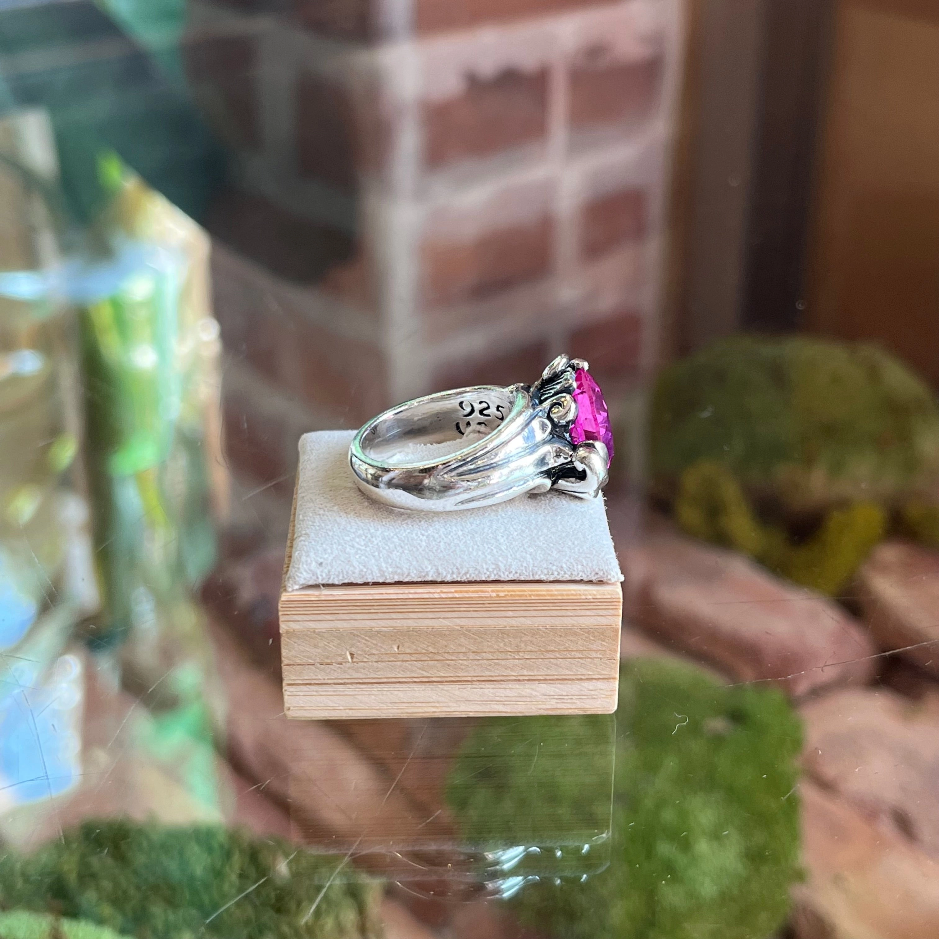 KING BABY Pink Gemstone Ring Sz 8 TS3971