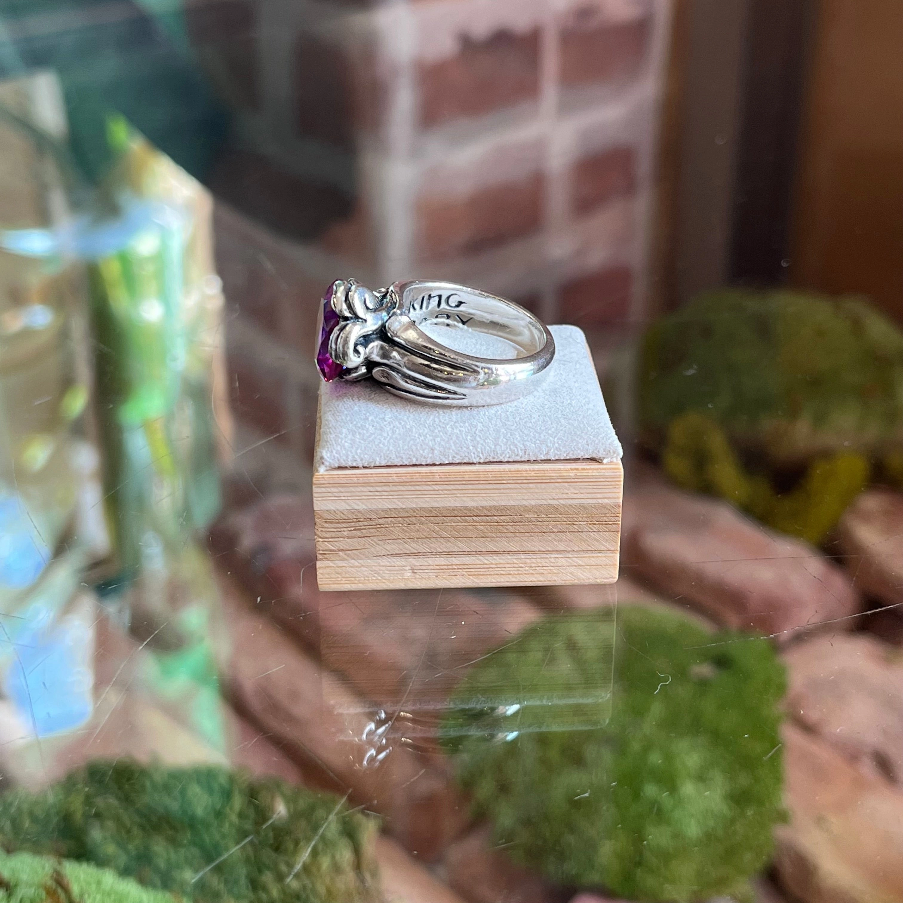 KING BABY Pink Gemstone Ring Sz 8 TS3971